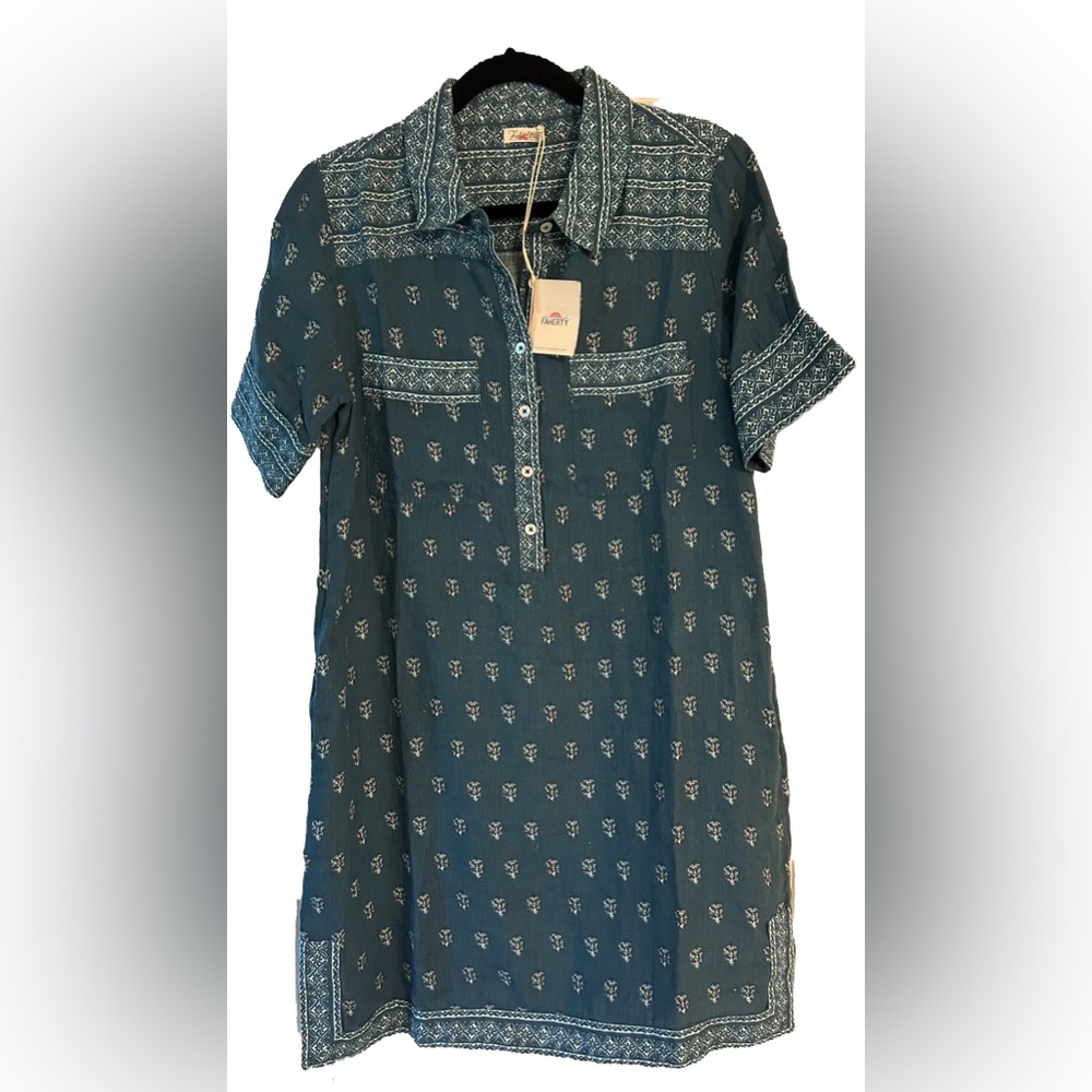 Faherty Rae Indigo mini dress.